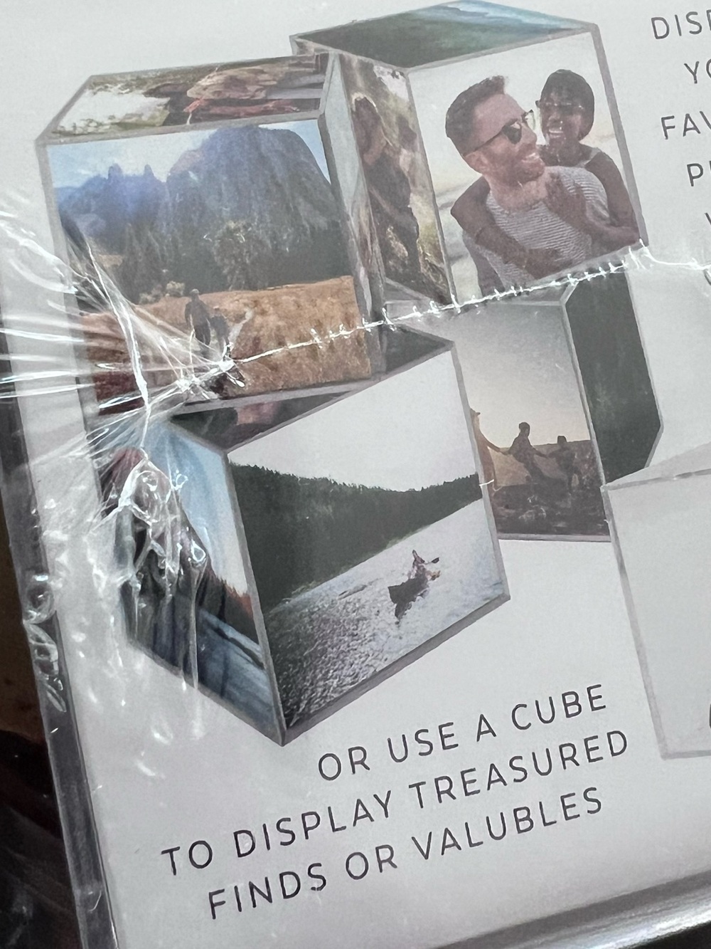 3.5” cube acrylic clear box display photos trinkets collector necessity NEW
